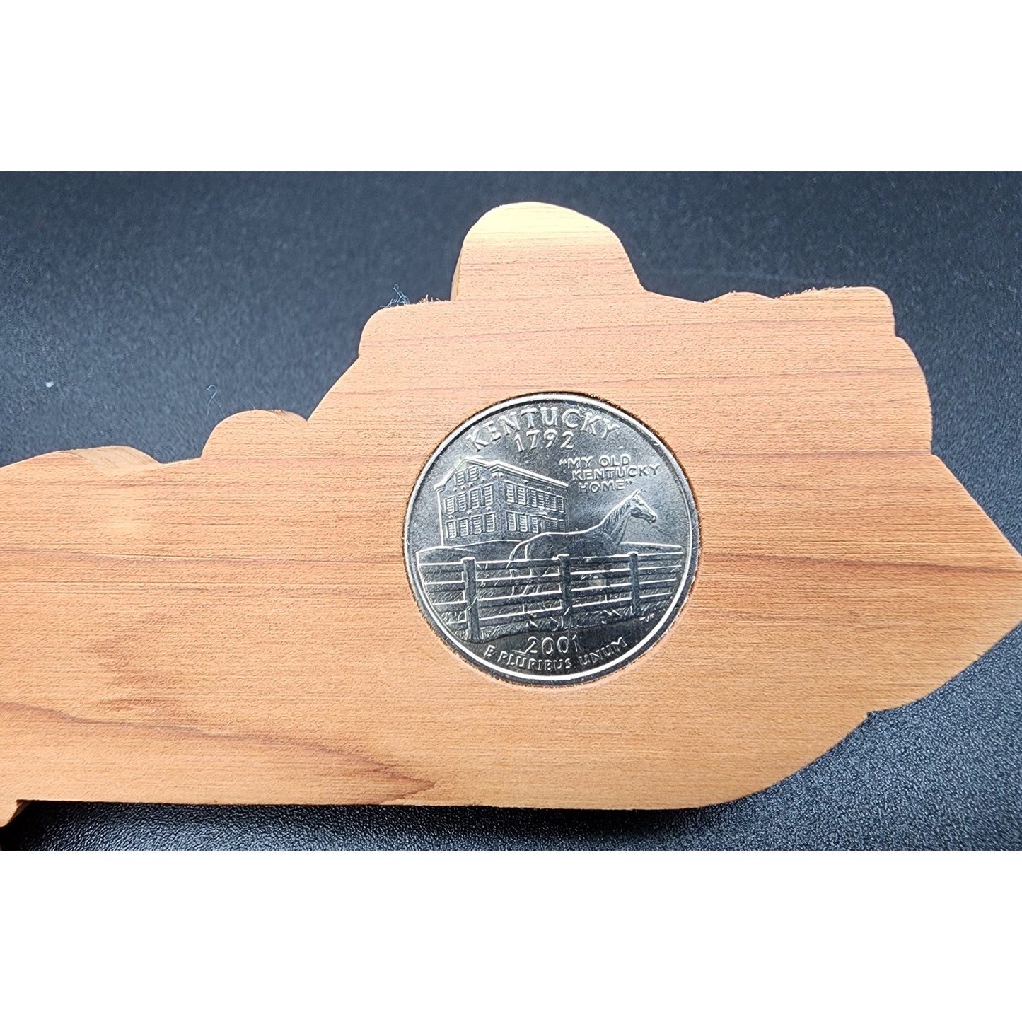 Kentucky Heritage Collectible Set Derby Glass Flag Spoon Flask Coke & Quarter