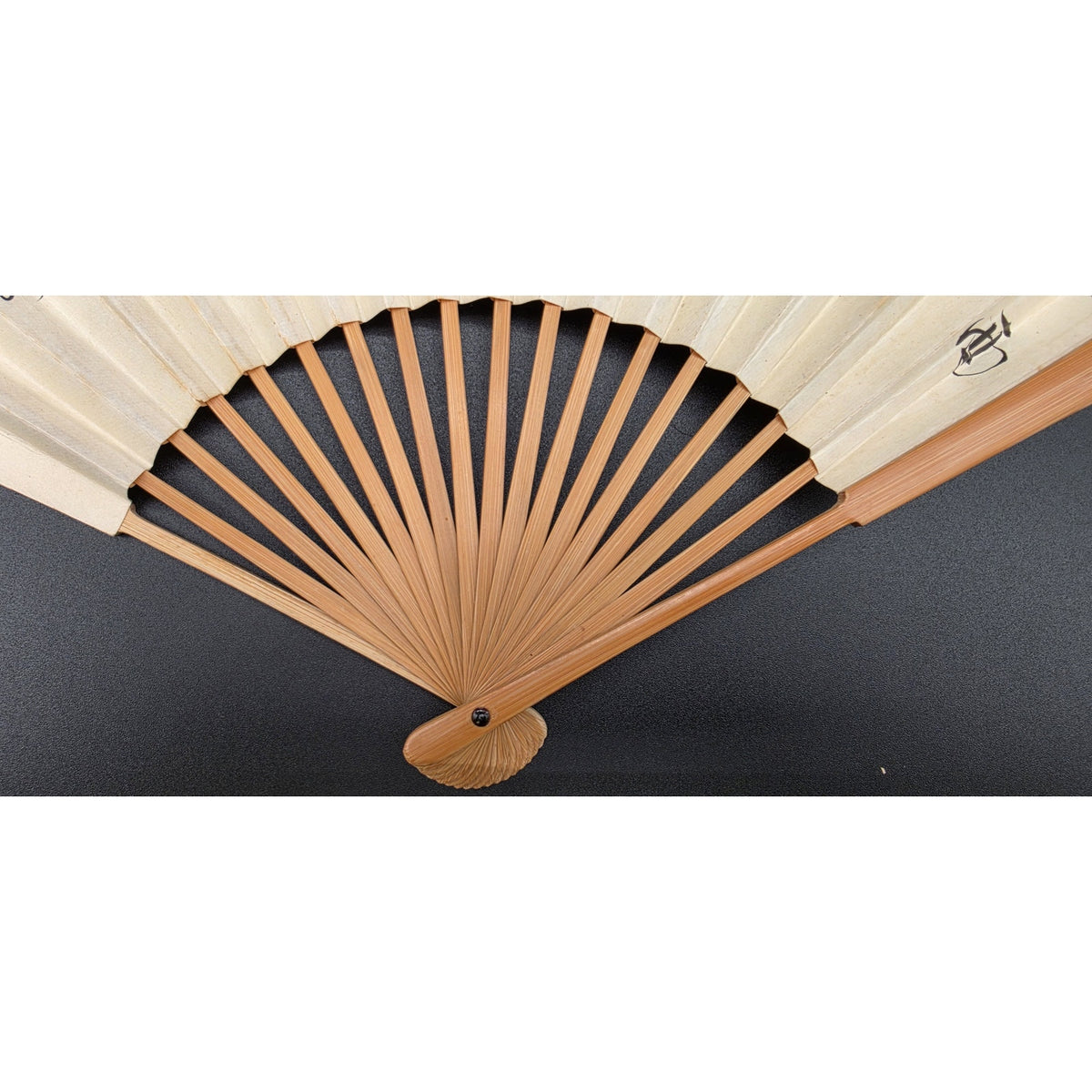 Vintage Chinese Hand Painted Landscape Folding Fan Calligraphy Poem Bamboo Frame