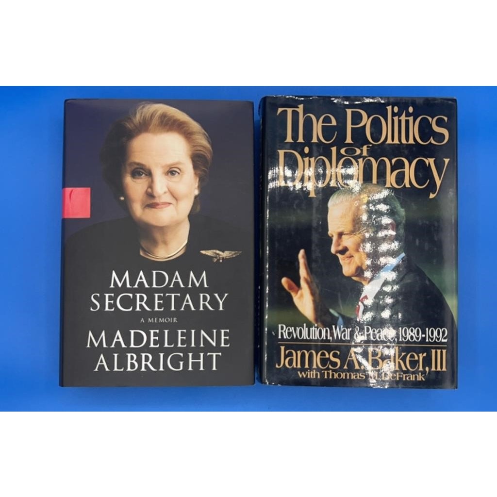 2 Signed Books Albright & Baker US Secretaries of State Memoirs Politics RARE