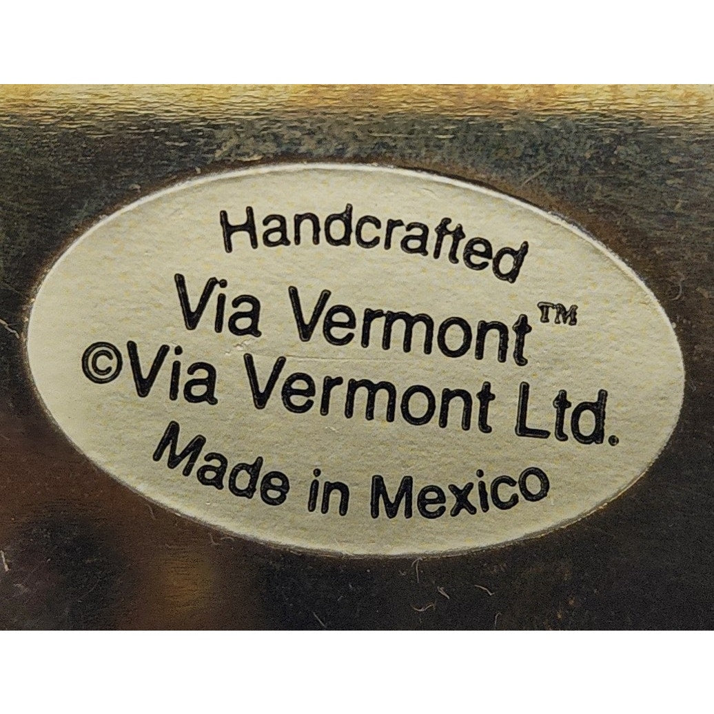 Vintage Lion & Lamb Jewelry Box – Cobalt Glass, Mirror, Via Vermont Mexico 1995