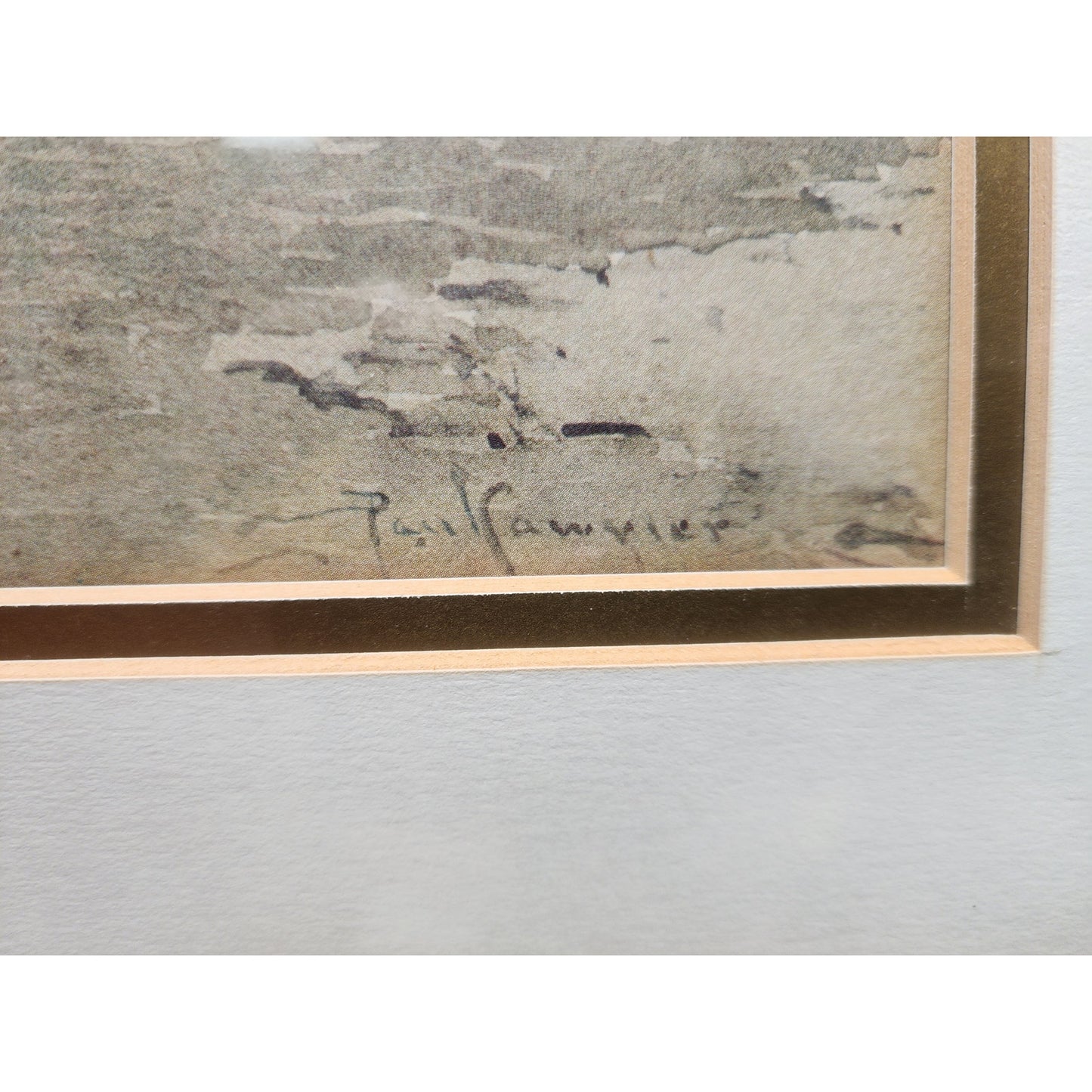 Paul Sawyier “Misty Evening” Lithograph Framed Gold Beveled Wood KY Art 1973 VTG