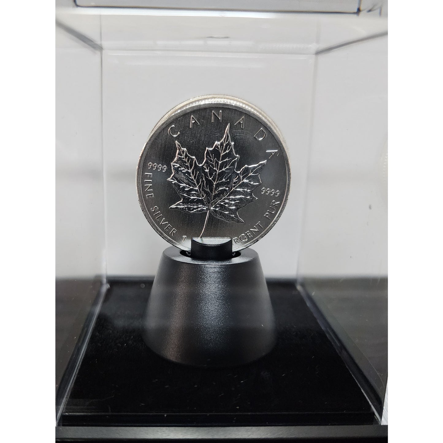 2011 Canada Maple Leaf & 1986 Prospector .9999 Silver 1 Oz Coins  inDisplay Case