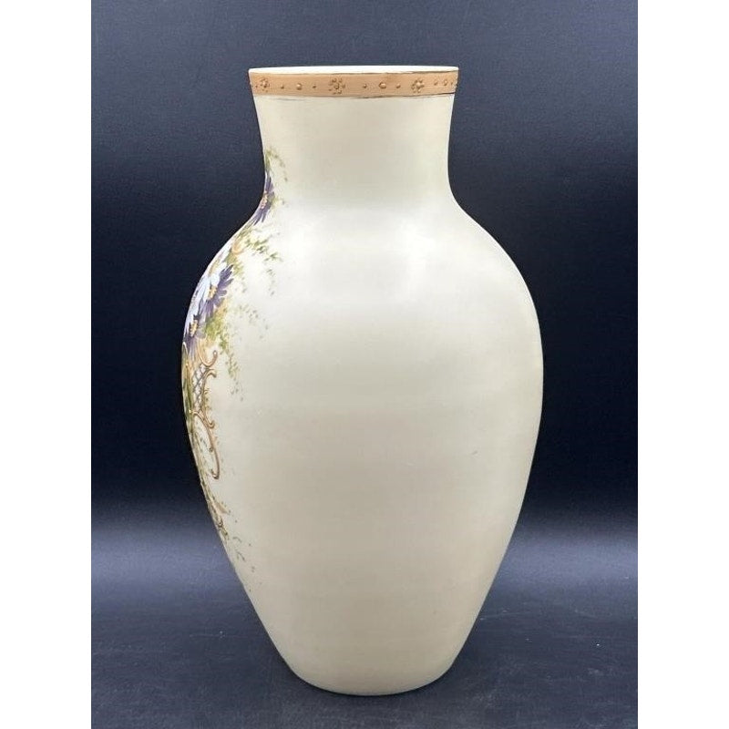Works Superior Decorating Austria Porcelain Vase – Hand-Painted Florals & Gold Trim, 11.5″
