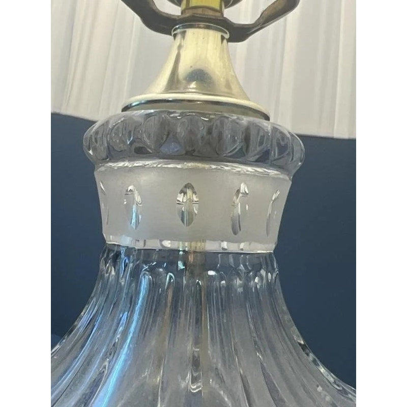 Vintage 32" Hand Cut Lead Crystal Table Lamp – Elegant Yugoslavia Made