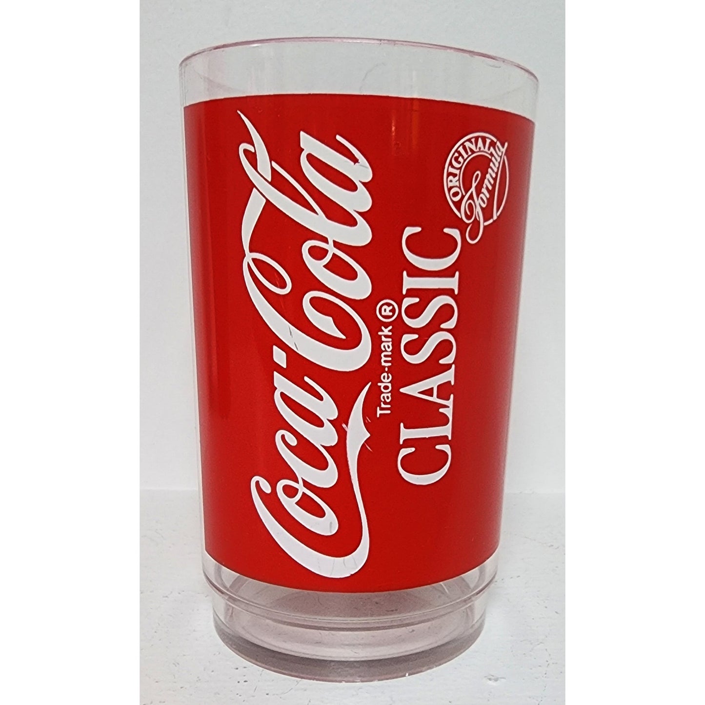 Vintage Coca-Cola Plastic Glass Set w/ Large Pop-Top Tray 8 Glasses + Cup
