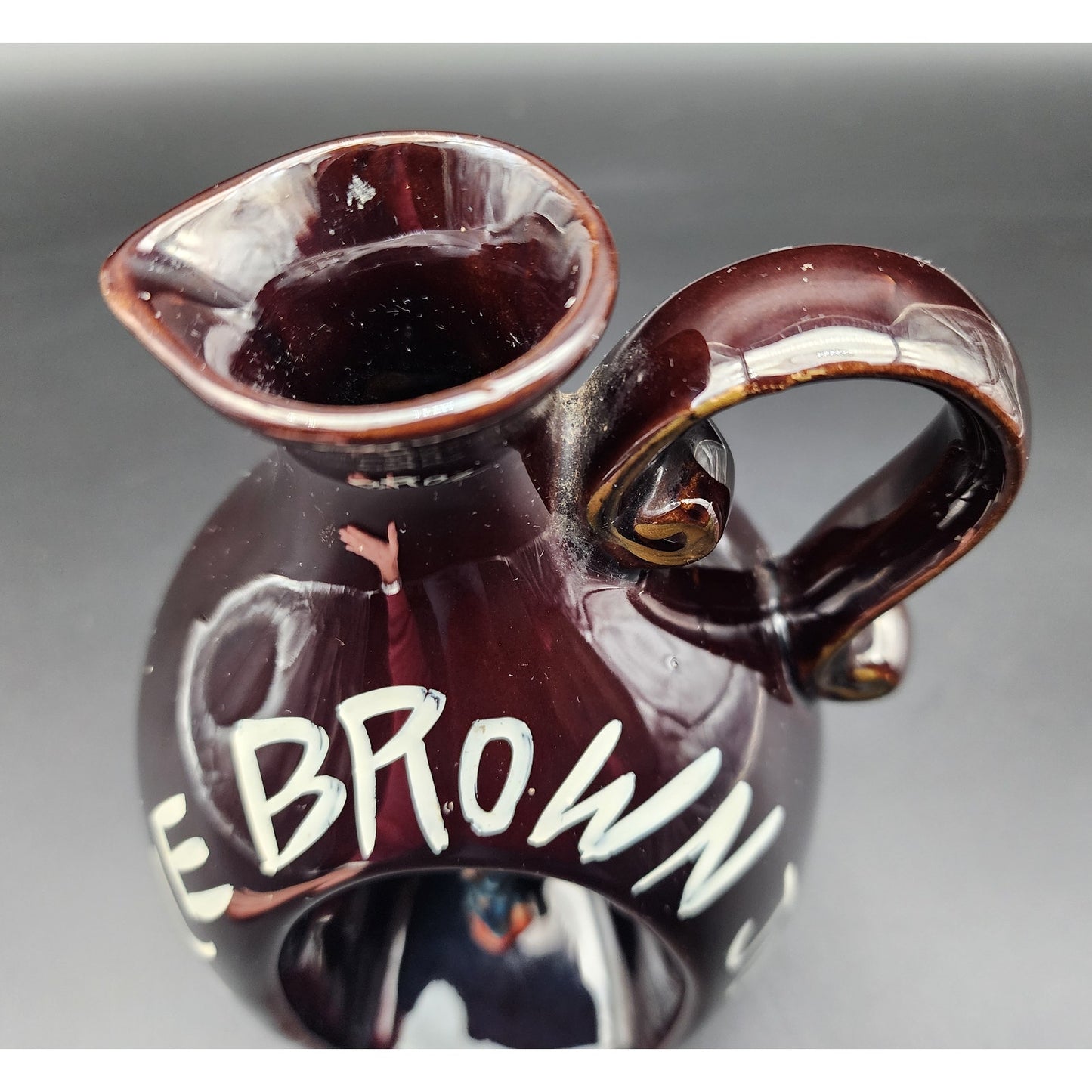 Vintage Little Brown Jug Music Box Japan Man & Lantern Rotating Figurine