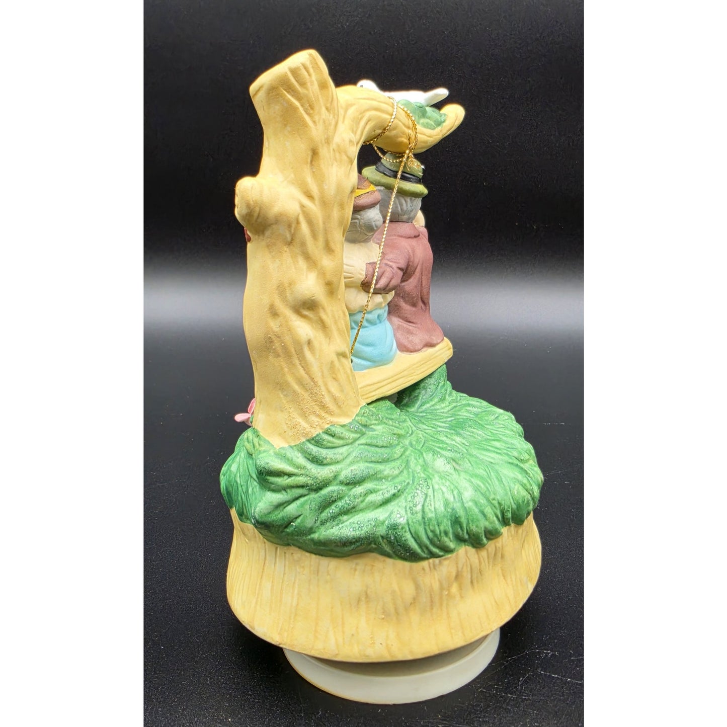 1994 Porcelain Music Box Elderly Couple Swing Rotates 360° Through The Years