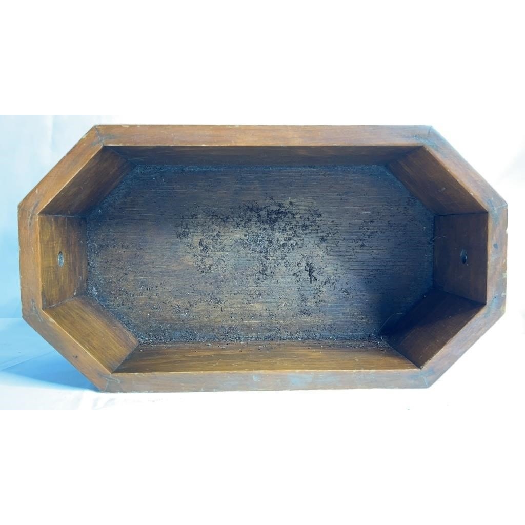 Solid Wood Decorative Storage Box w/ Lion Head Side Handles – Unique Shape 12"