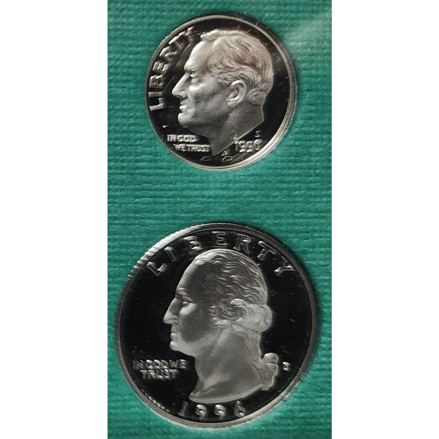 1996‑S U.S. Mint Proof Set • 5‑Coin Clad • Original Box & COA • Low Mintage