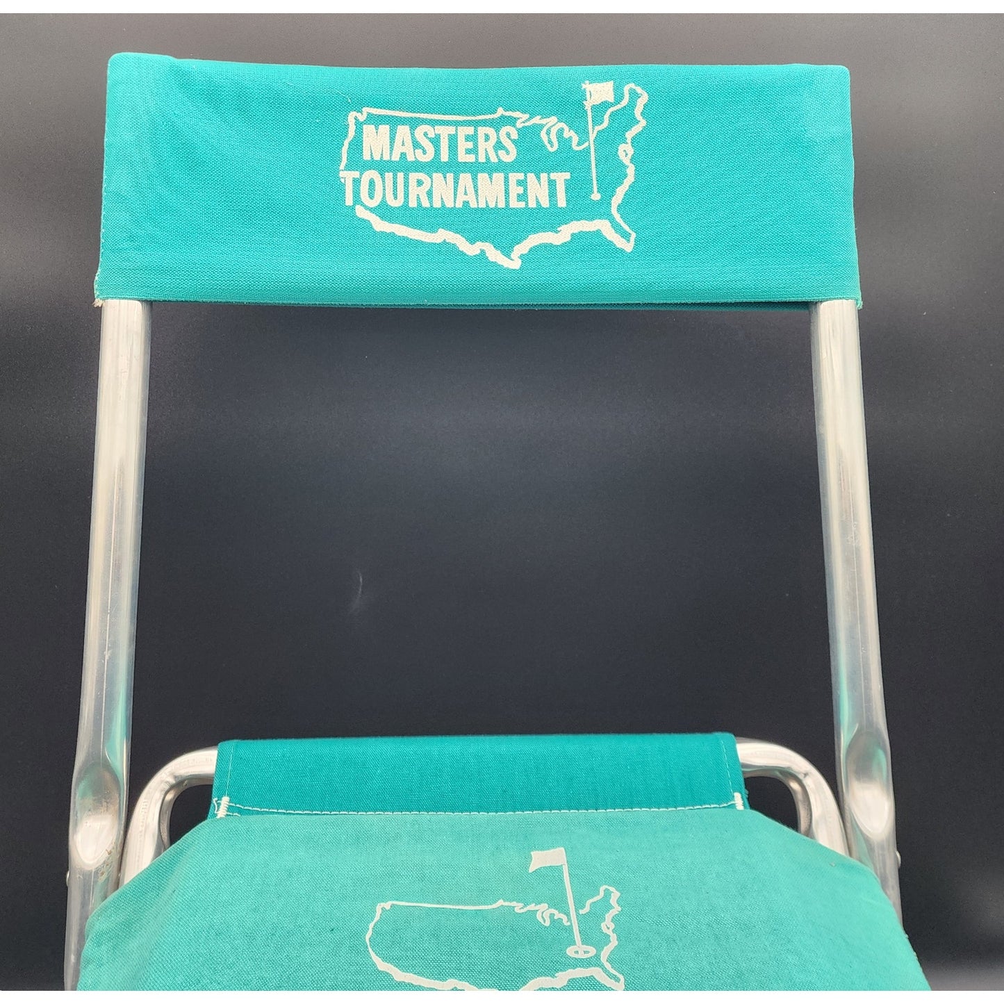 Vintage Masters Tournament Folding Chair Teal Green w/ Extra Cover Lightweight