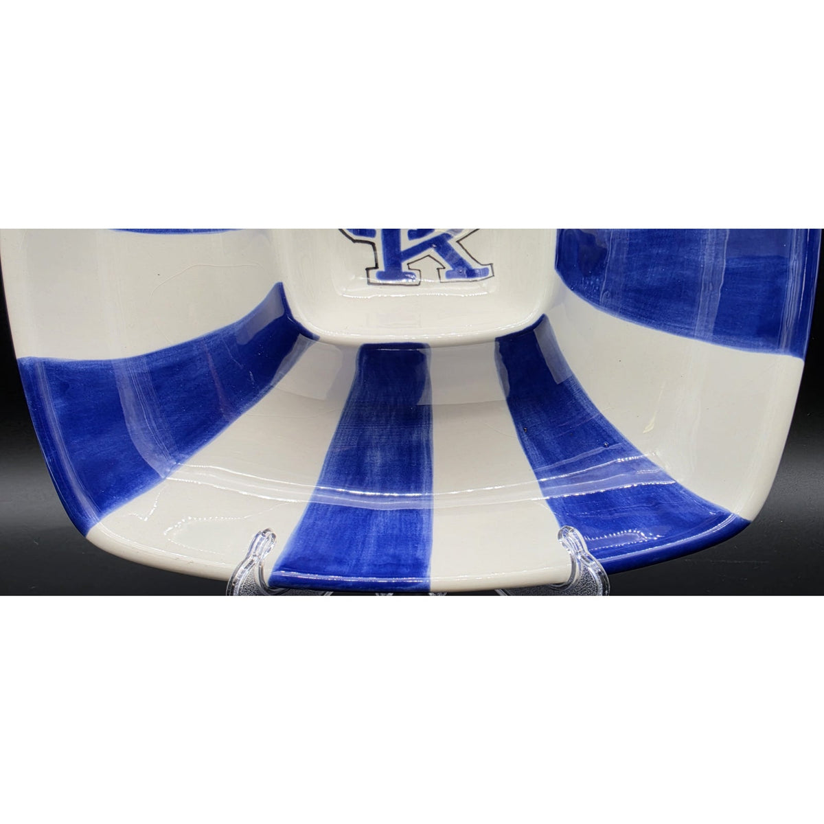 Vintage University of Kentucky Wildcats Chip Dip Platter Square Bowl Cabells Too