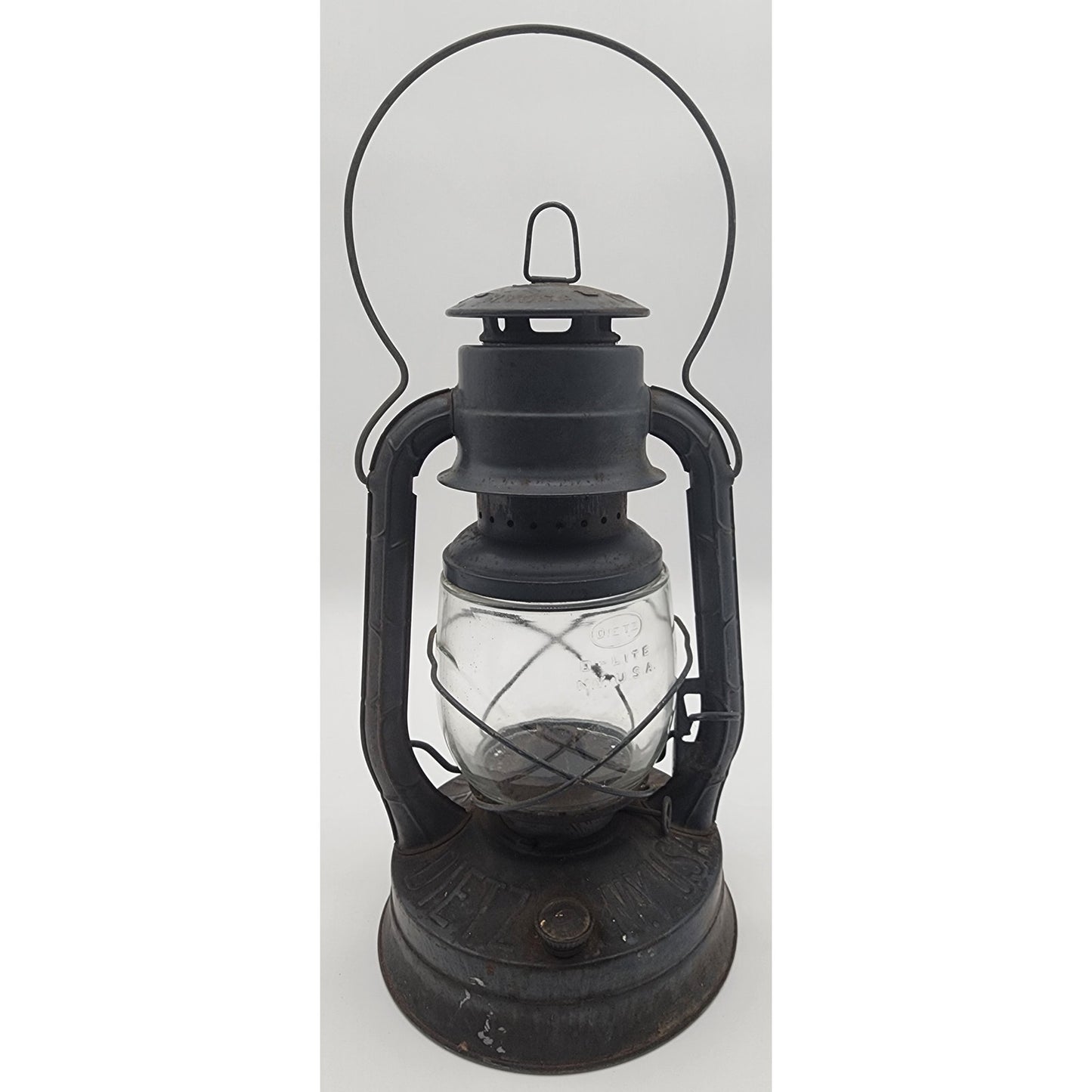 Antique Dietz No.2 D-Lite Kerosene Lantern NY USA LOC-NOB Globe Vintage 1930s