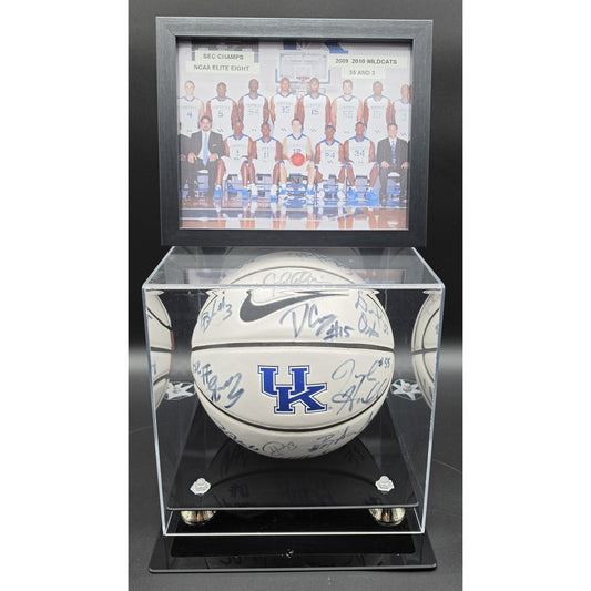 2009-10 KY Wildcats Signed Nike Basketball Wall Cousins Calipari Frame Case