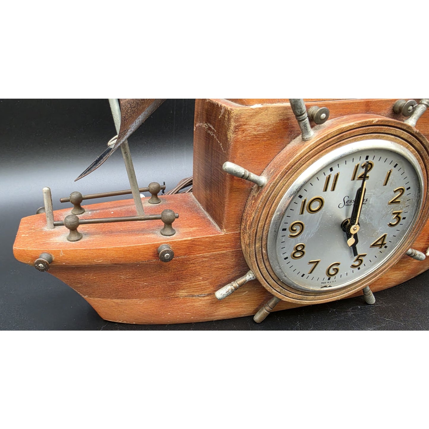 Vintage Yankee Clipper Ship Clock Sessions MasterCrafters Wood & Steel Nonworking