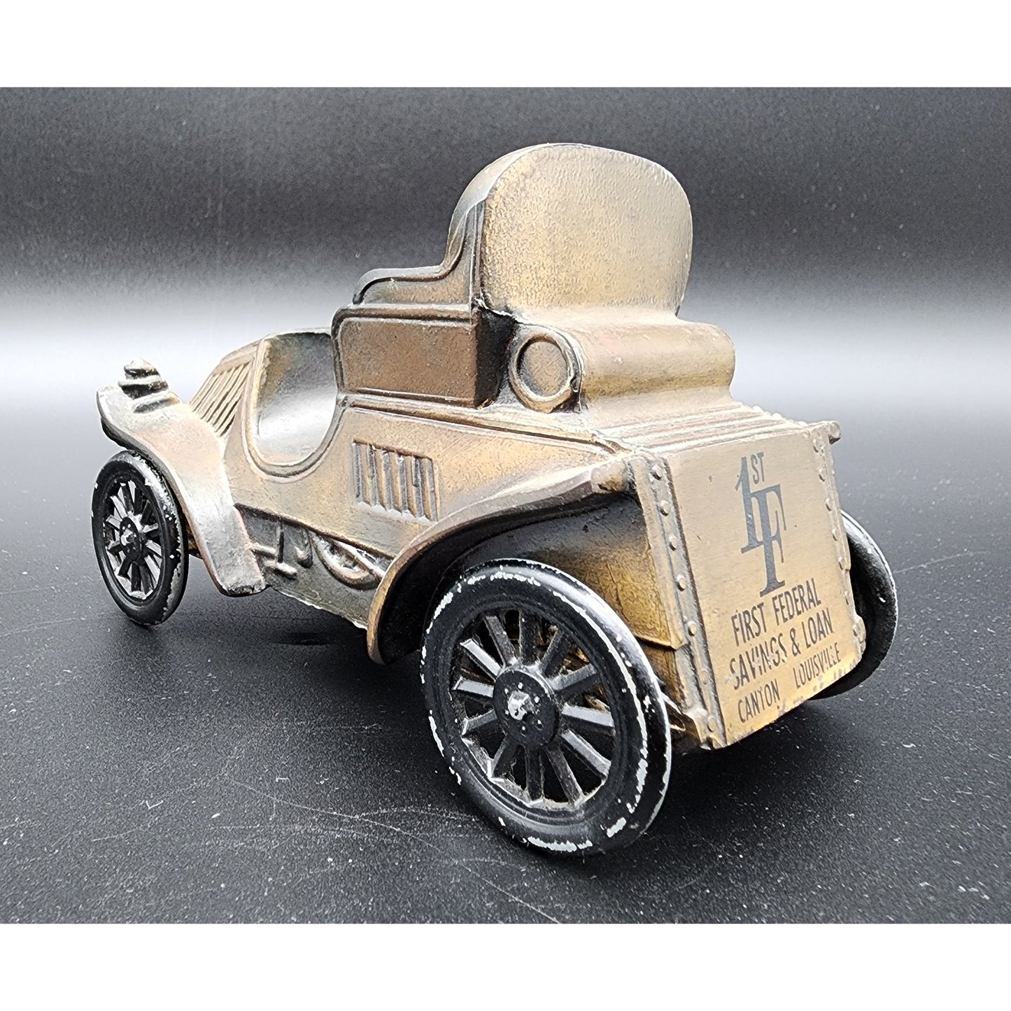 Vintage Brass Die‑Cast Car Bank First Federal Savings & Loan Canton Louisville