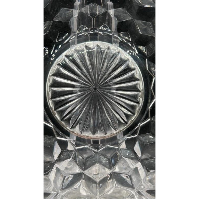 8 Fostoria American Cubist Clear Glass Salad Plates 7.75” Vintage Set