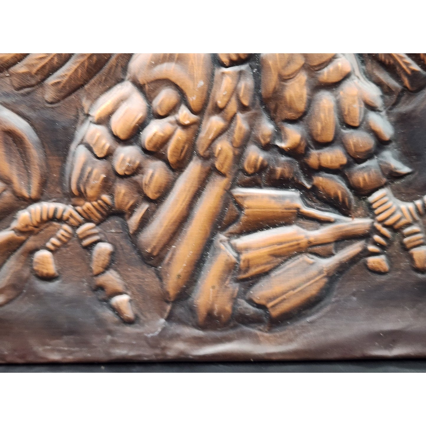Vintage Embossed Copper Eagle Art 19x11 Patriotic Handmade Metal Wall Panel