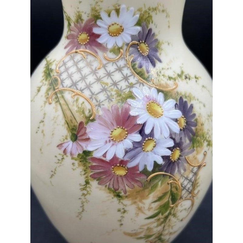 Works Superior Decorating Austria Porcelain Vase – Hand-Painted Florals & Gold Trim, 11.5″