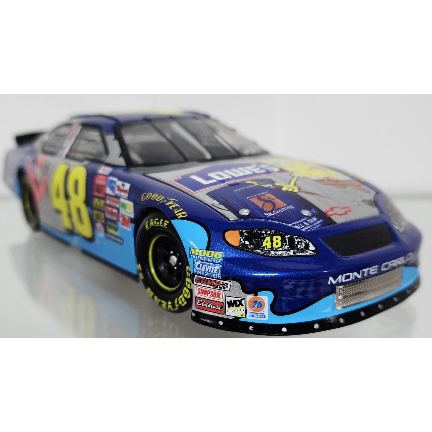 2003 Jimmie Johnson #48 Lowe’s SpongeBob Platinum 1:24 Diecast Monte Carlo Bank w/ Gold Key LE