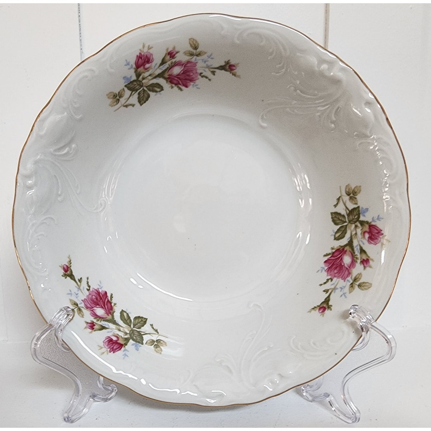 Vintage Wawel Pompadour Rose China 42 Pc Dinner Set Gold Gilded Rims Poland Made