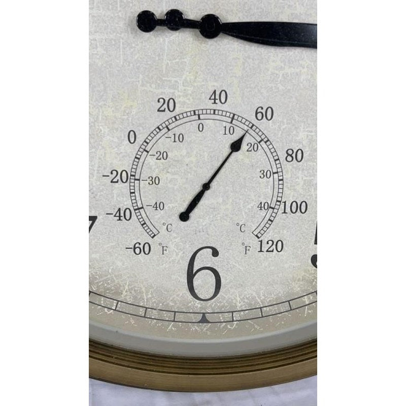 River City 24" Wall Clock No.6 Indoor Outdoor Temp Hygrometer Vintage Style