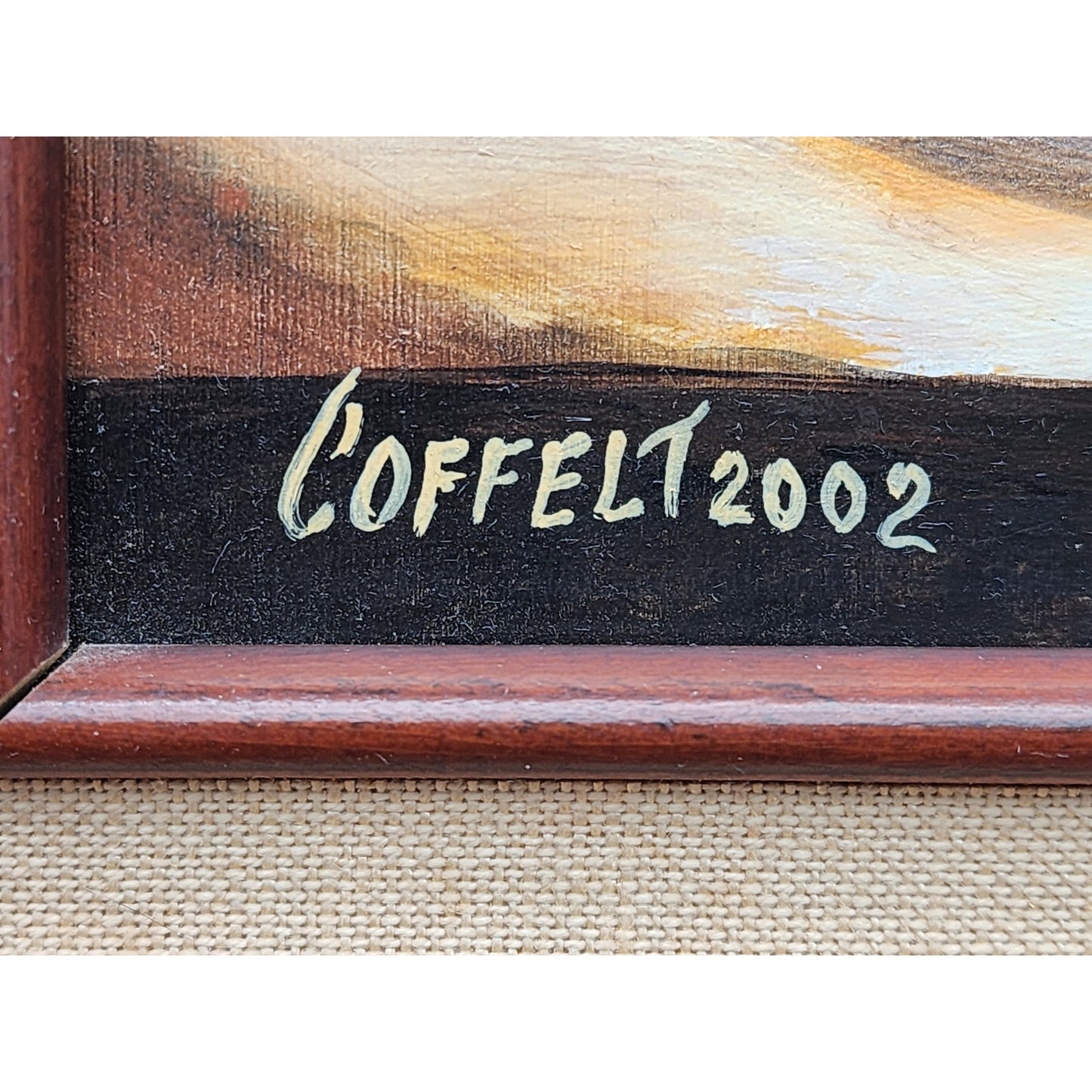 Bill Coffelt 2003 Southwest Mixed Media Art Framed Native Pottery Scene