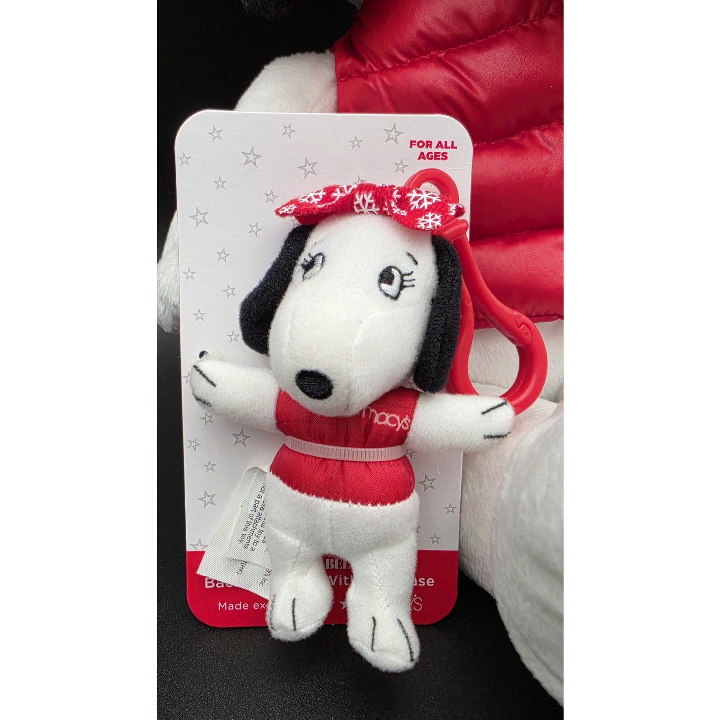 2015 Macy’s Holiday Snoopy Plush + Belle Clip • Peanuts Collectible Set