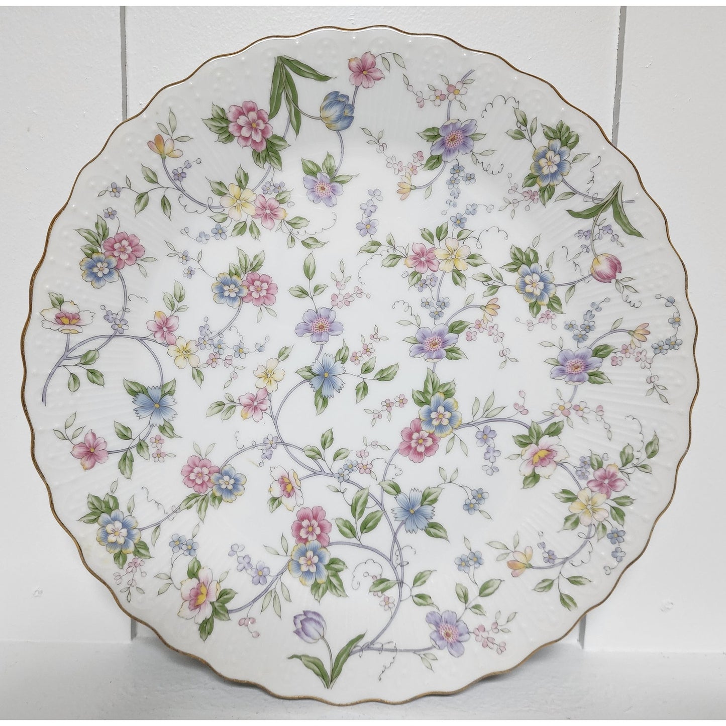 Andrea by Sadek Japan Cake Plate, Server Floral 22K Gold Trim Vintage Scalloped