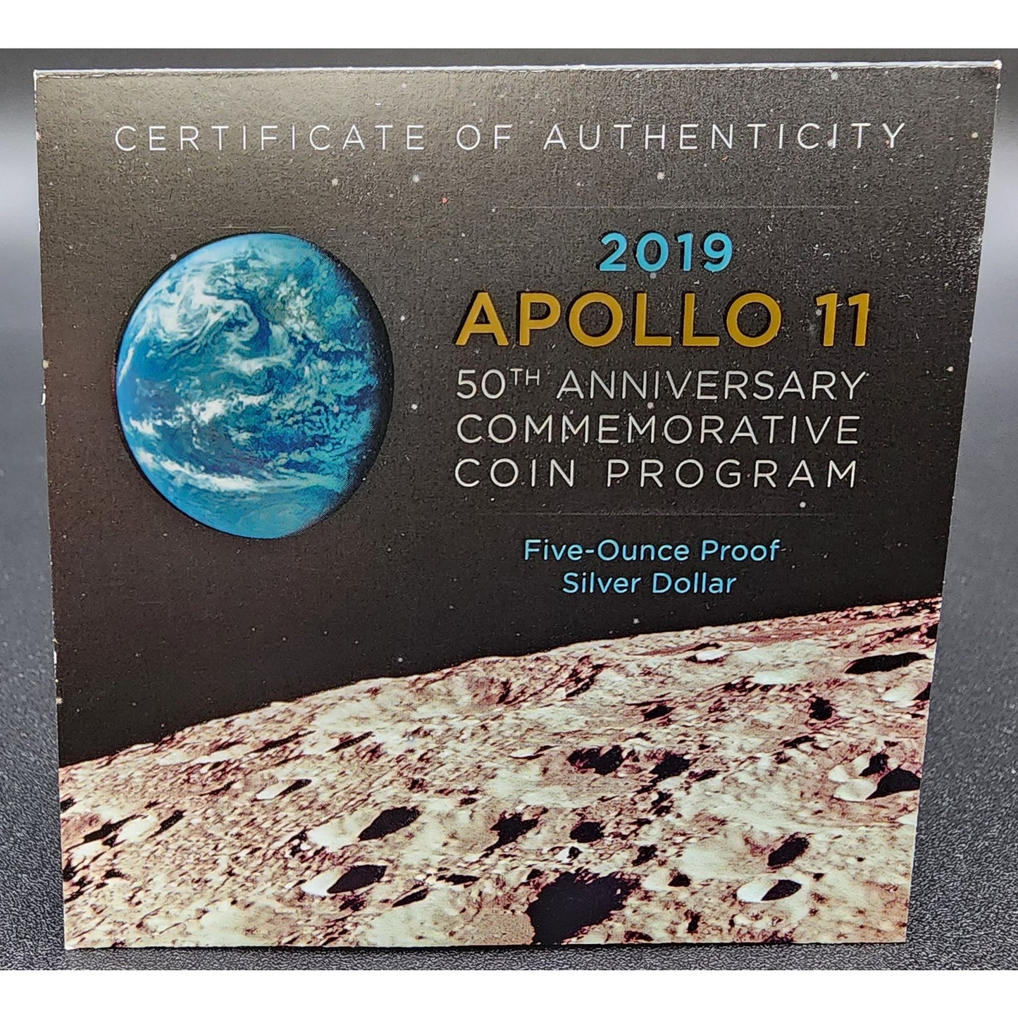 Apollo 11 50th Anniversary 5oz, 1oz + Half Dollar Proof Sets with OGP & CoAs with 1967 Newsweek, Man on the Moon Stamps, 50th Anniversary Embroidered Patches