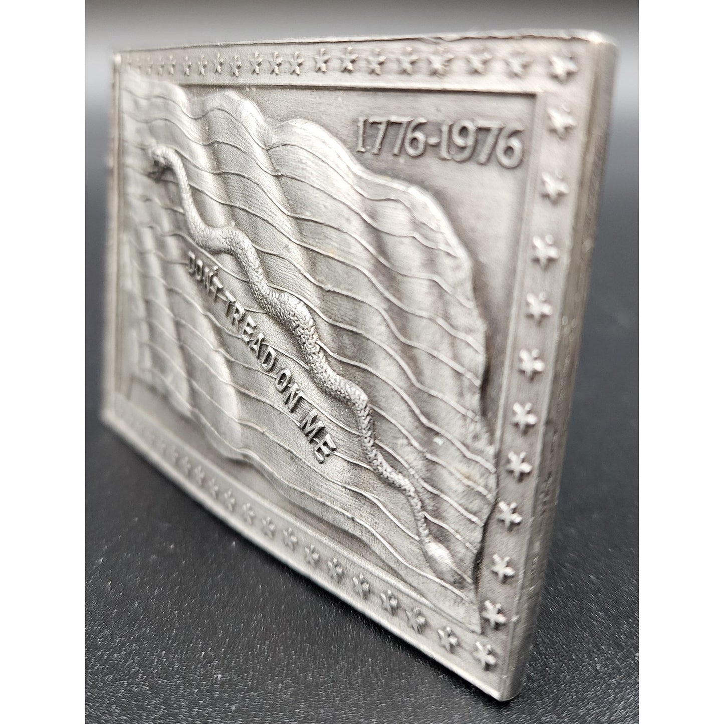 Bergamot Brass Works 1776-1976 Bicentennial “Don’t Tread on Me” Belt Buckle USA