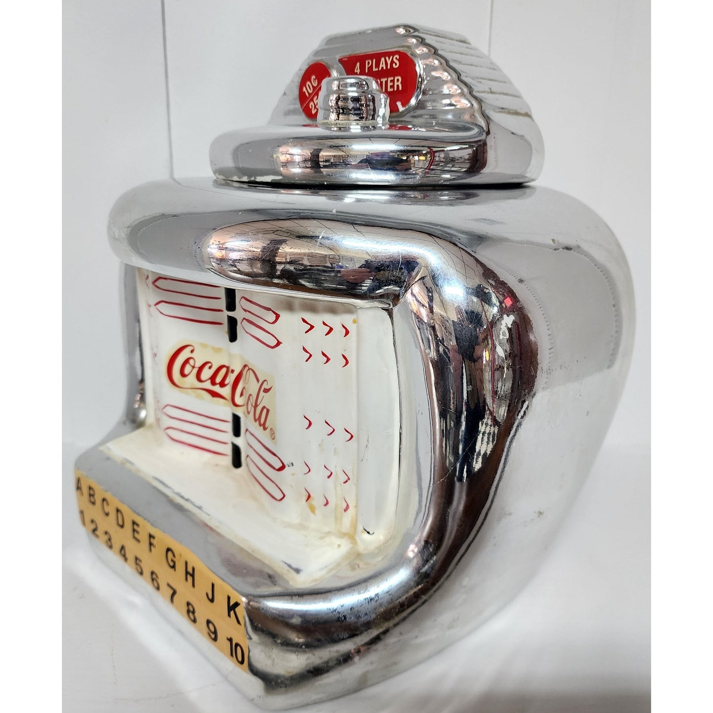 Vintage Coca-Cola Jukebox Cookie Jar 2000 Gibson Ceramic Retro Chrome Look