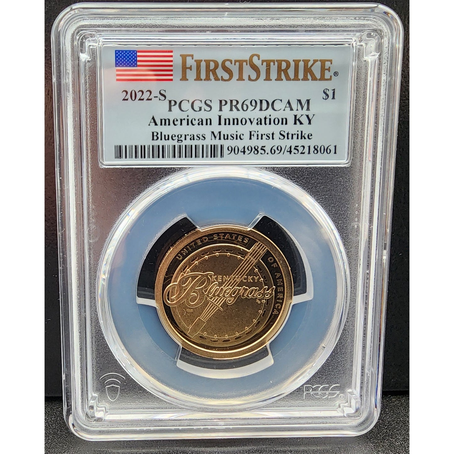 Kentucky Heritage Silver Set: 5oz Cumberland Gap, 1oz Flag Bar, Silver Quarter, $1 Bluegrass Coin