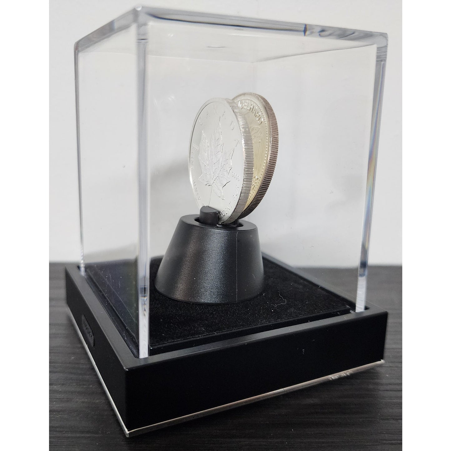 2011 Canada Maple Leaf & 1986 Prospector .9999 Silver 1 Oz Coins  inDisplay Case