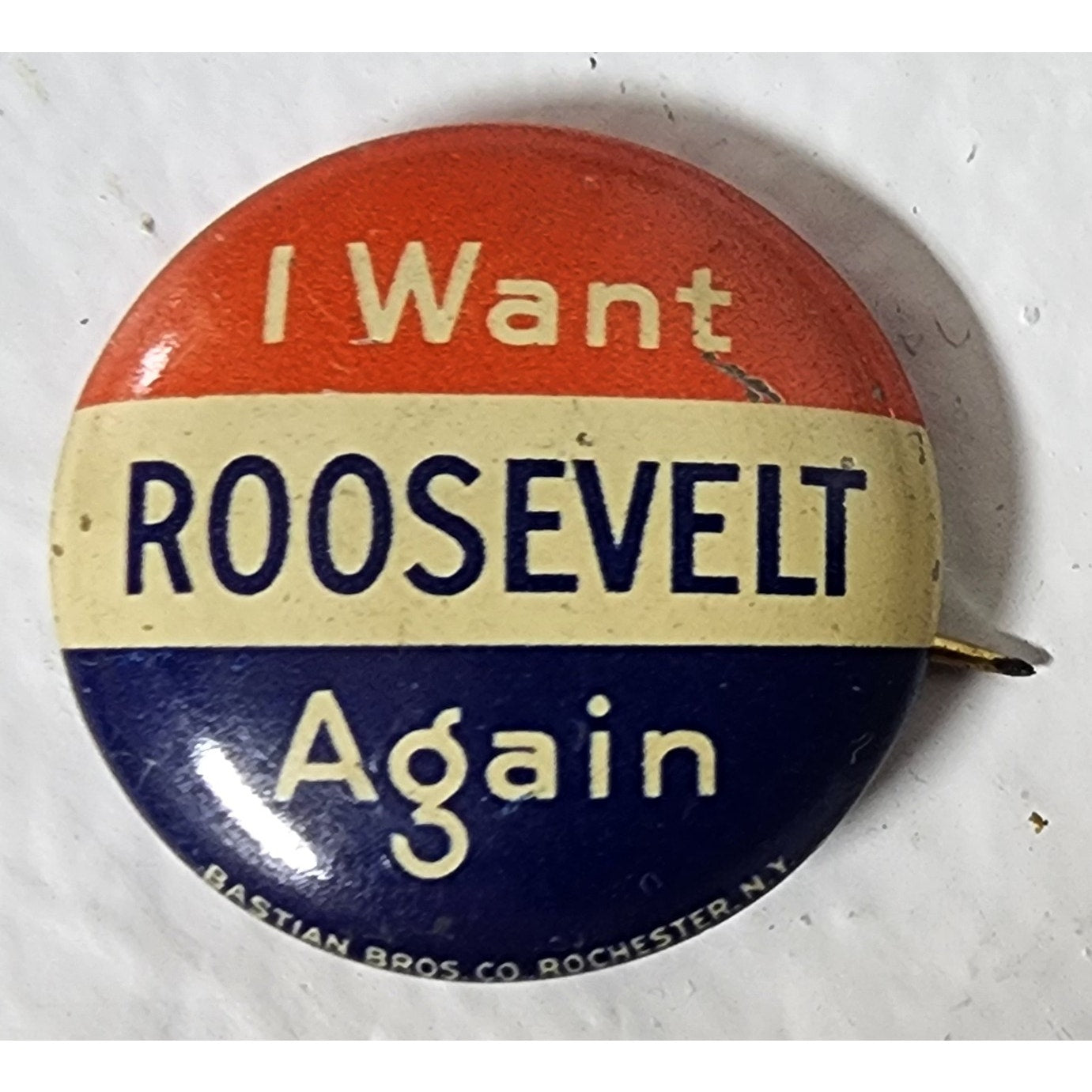 Vintage FDR “I Want Roosevelt Again” Buttons Lot of 5 • 1930s–40s Campaign