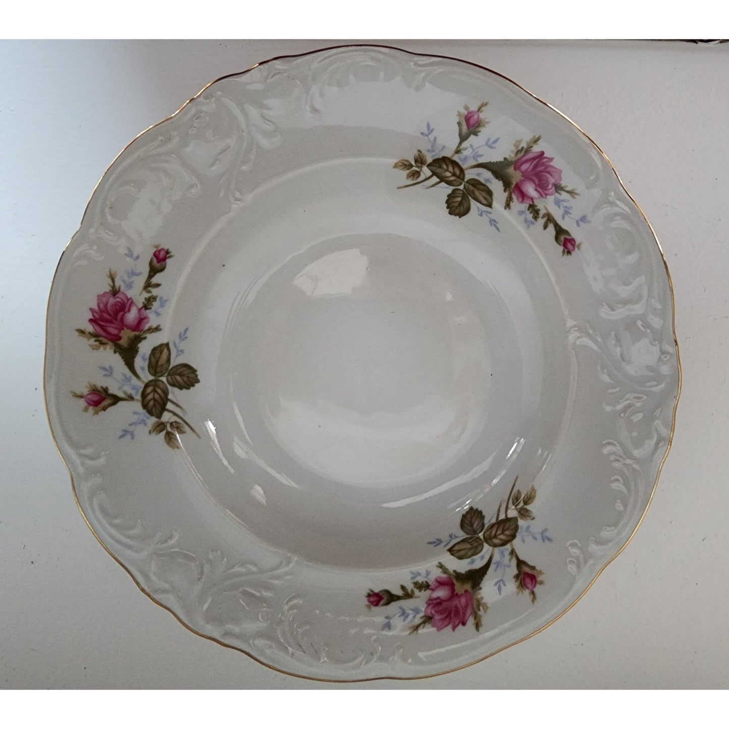 Vintage Wawel Pompadour Rose China 42 Pc Dinner Set Gold Gilded Rims Poland Made