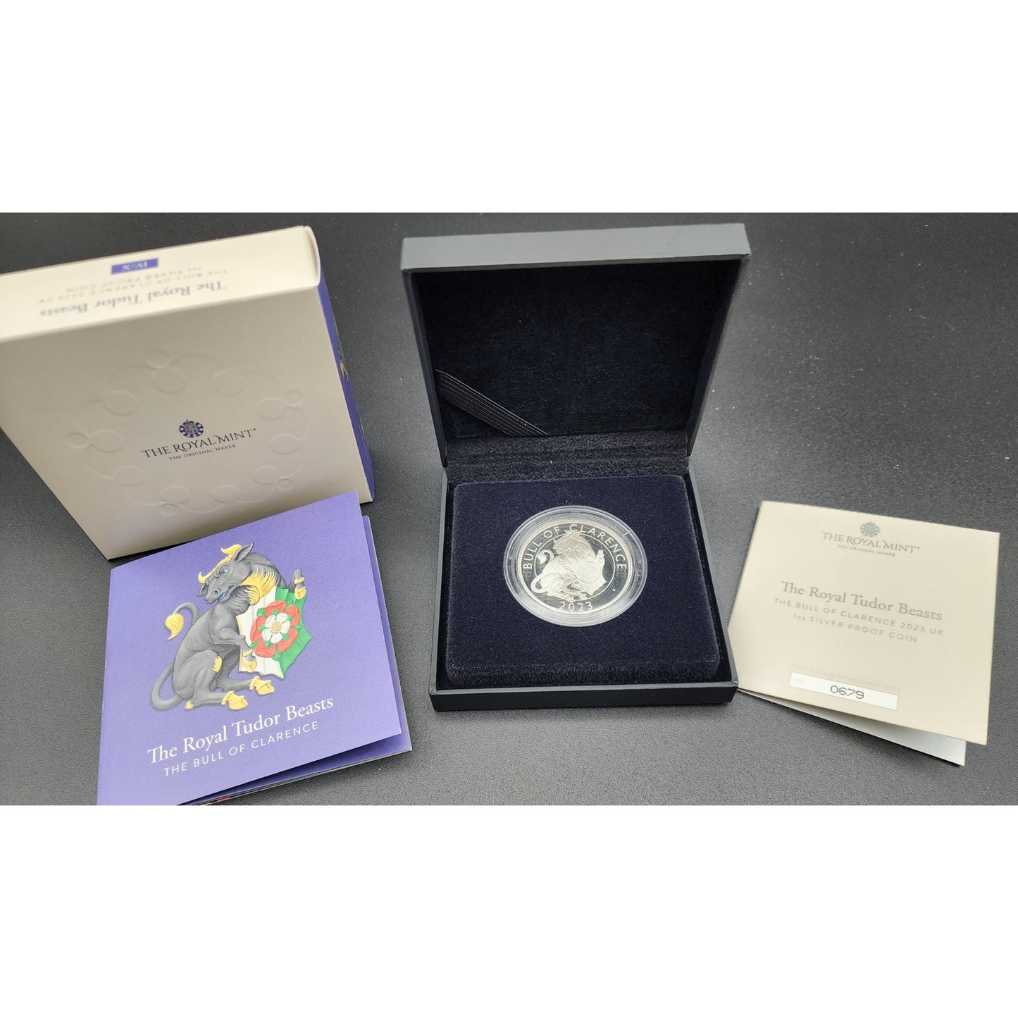 2023 1 oz Proof .999 Silver British Bull of Clarence AND £5 BU Coins w/ OGP/COAs