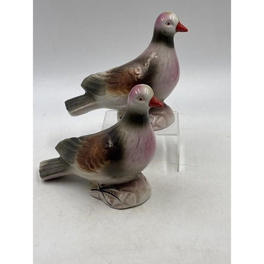 Vintage Pair of Pink Iridescent Pigeons - Made in Brazil - Beautiful!