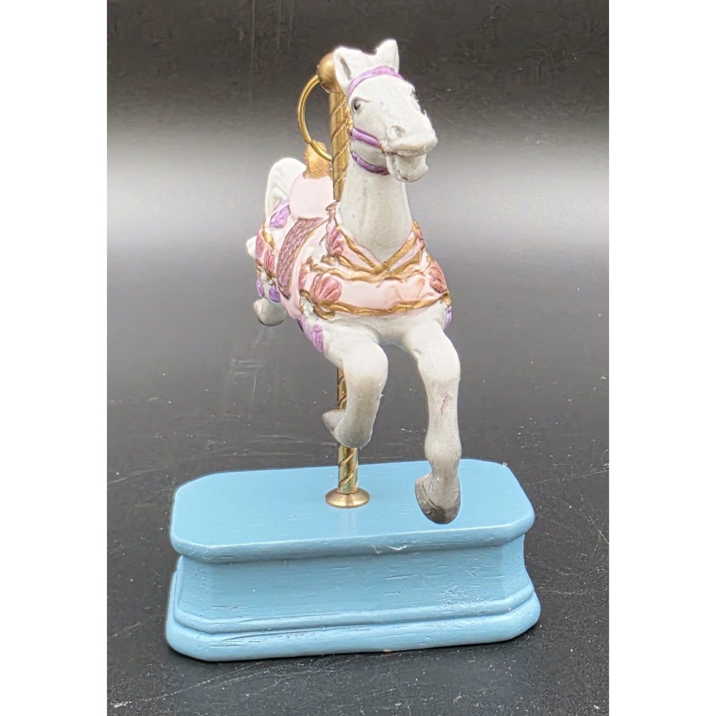 Vintage Handpainted Carousel Horse Figurines Set – Ceramic & Porcelain Pair