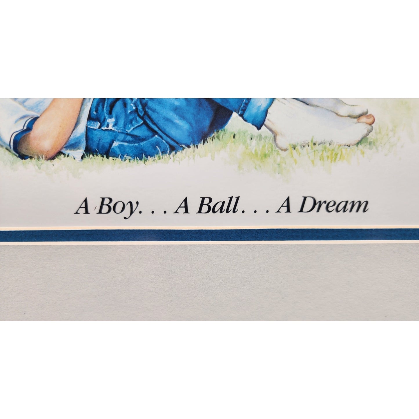 A Boy A Ball A Dream Kentucky Wildcats Lithograph Wendell Field 1988 Framed