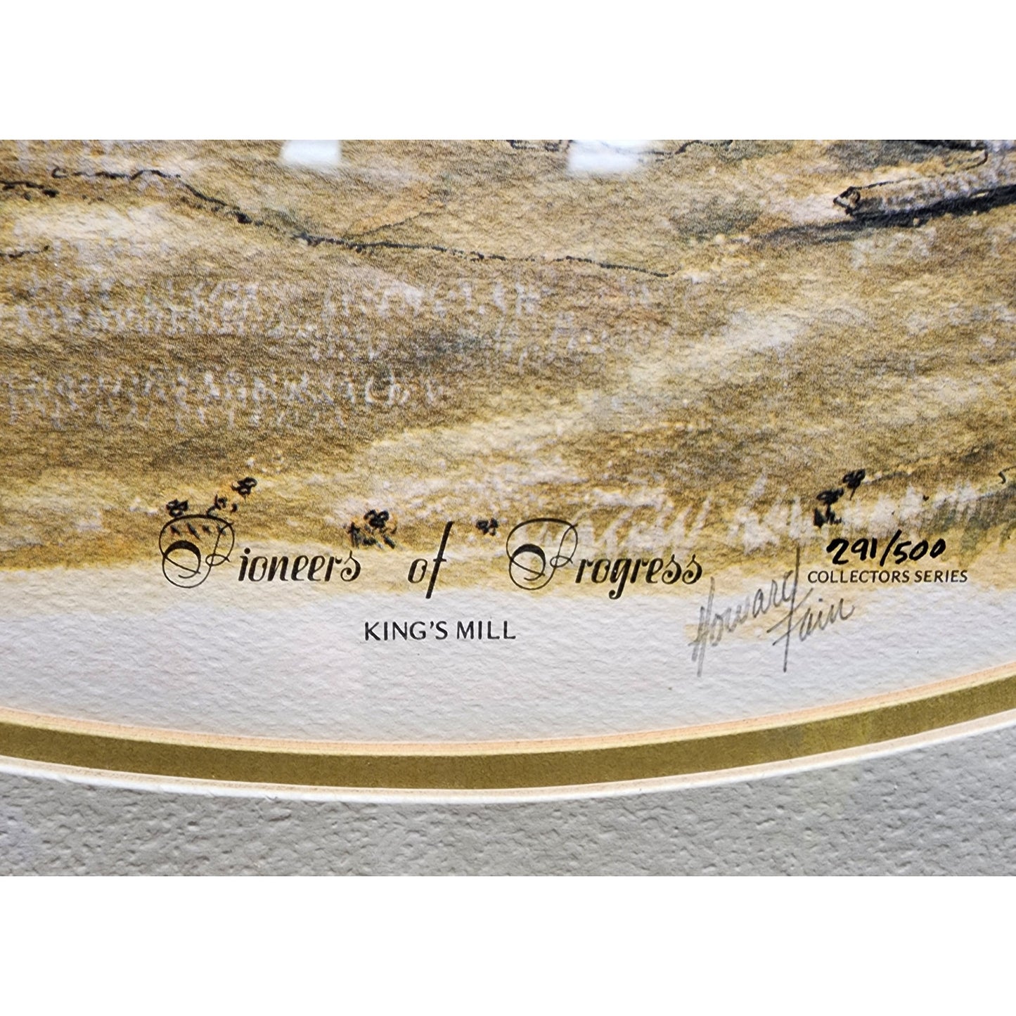 Vintage Howard Fain “King’s Mill” 1976 #291/500 Signed & Framed Print, Oval Matte
