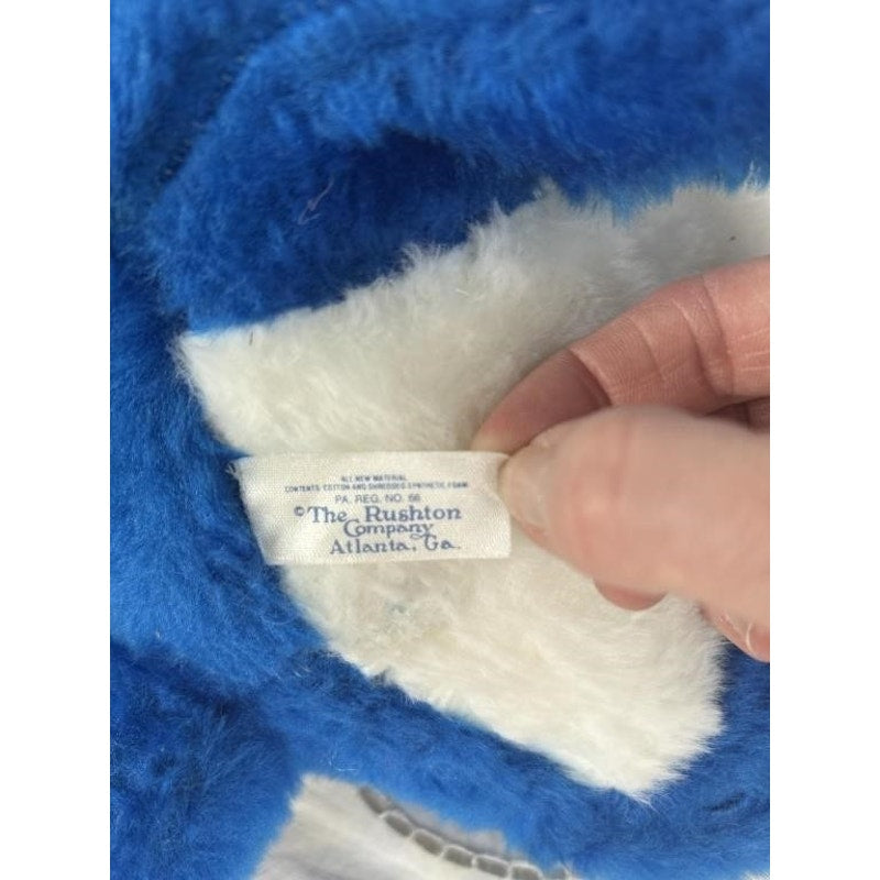 Vintage Rushton Co UK Wildcat Plush Doll Royal Blue White Fur 16.5" Univ KY