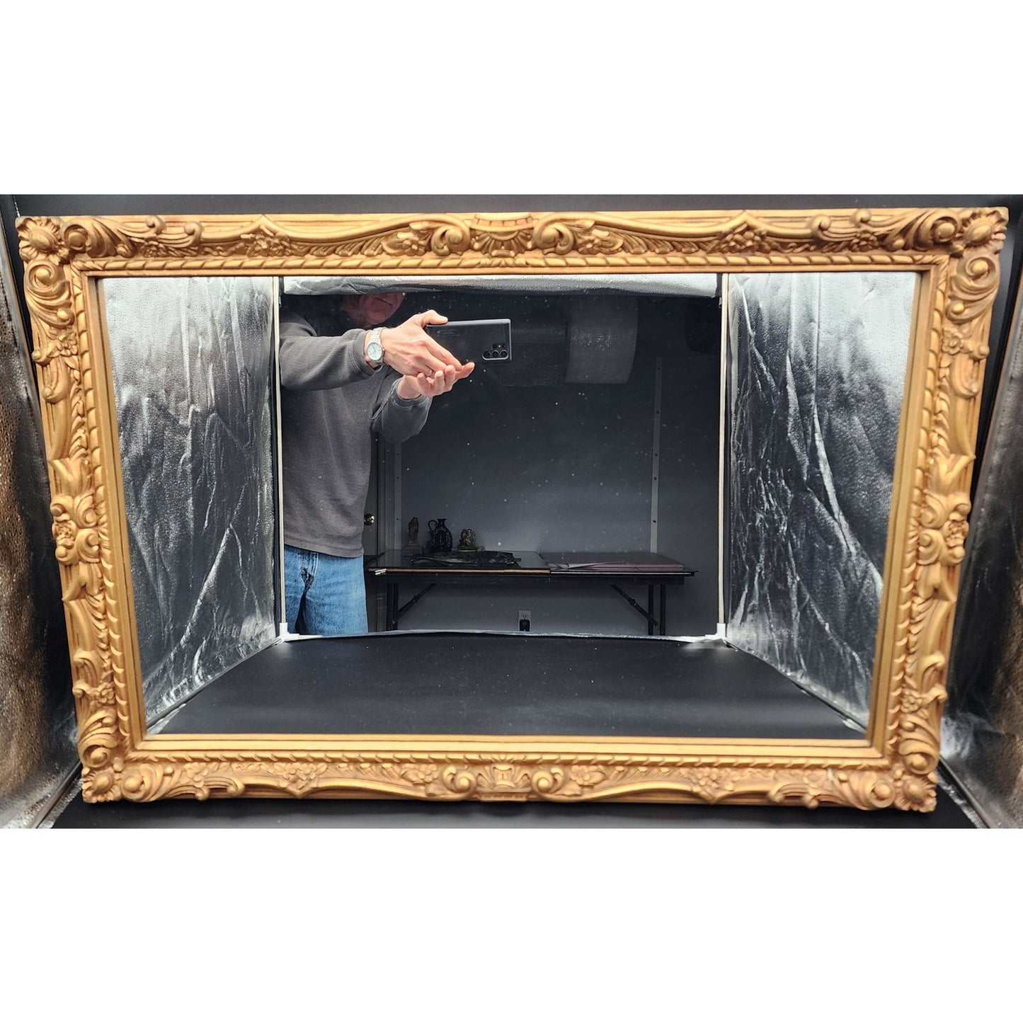 Bassett Ornate Gold Leaf Wall Mirror 35.75x23.75 Vintage Style Frame