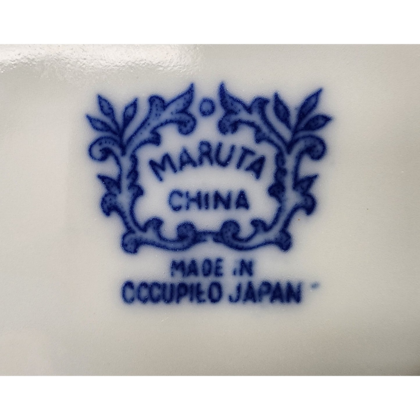Vintage Blue & White Maruta China Occupied Japan 6 Teacups & 10 Saucers Set