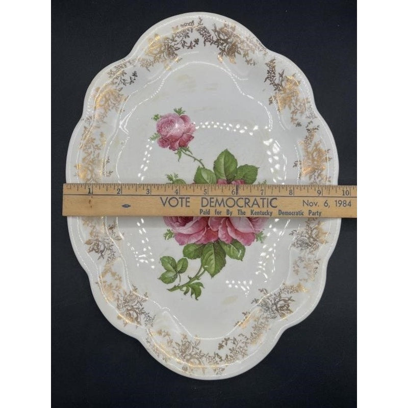 Vintage (1905-1916) Homer Laughlin “The Angelus” Floral Pattern Serving Platter - Rare!