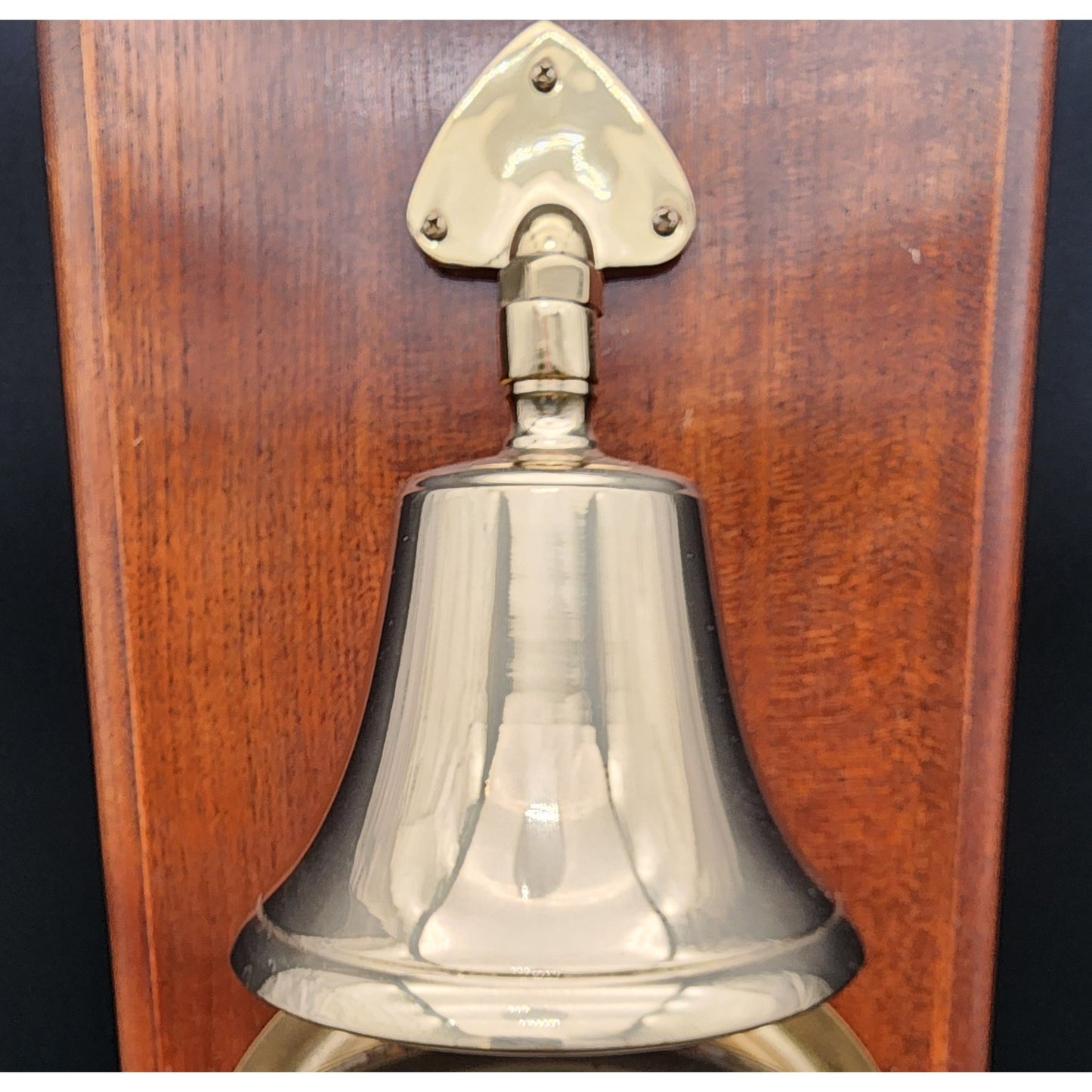 Vintage Dolphin Brass & Wood Mariner Wall Clock w/ Hourly Ship Bell Chimes