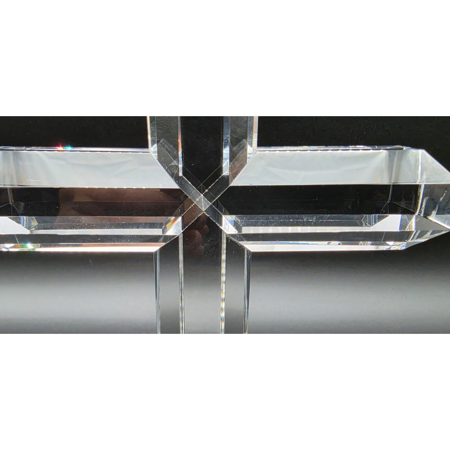 Vintage Cut Lead Crystal Cross 8.5" Tall Heavy 1lb 11oz Stunning Clarity
