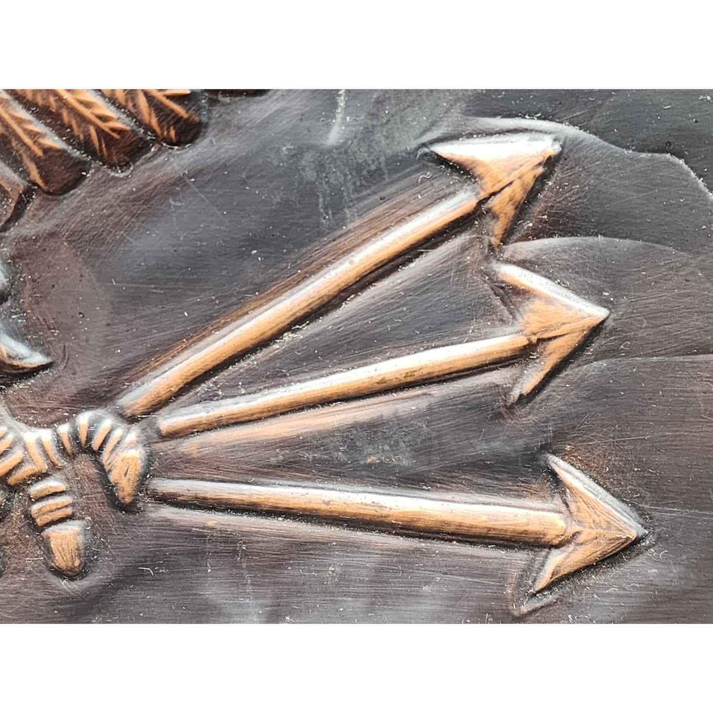 Vintage Embossed Copper Eagle Art 19x11 Patriotic Handmade Metal Wall Panel