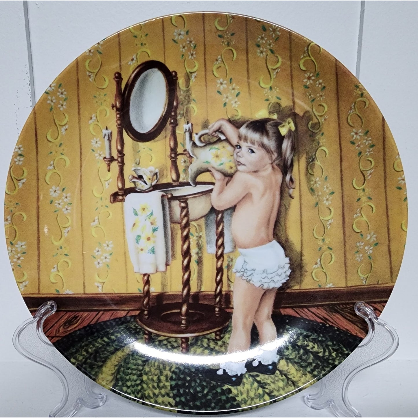 Amber Plate Glenice Yesterday’s Series Ltd Ed R.J. Ernst 8.25" Decorative VTG