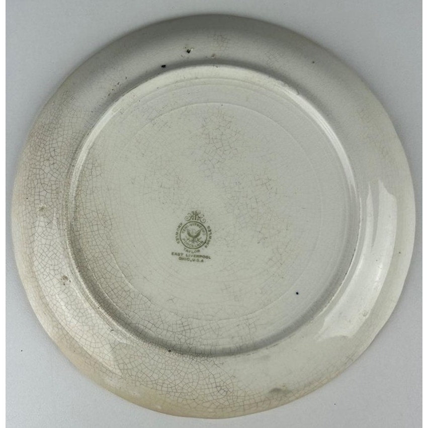 1901 Masonic Plate Louisville KY Knowles Taylor Gold Gilt Lady Floral Vitreous8"