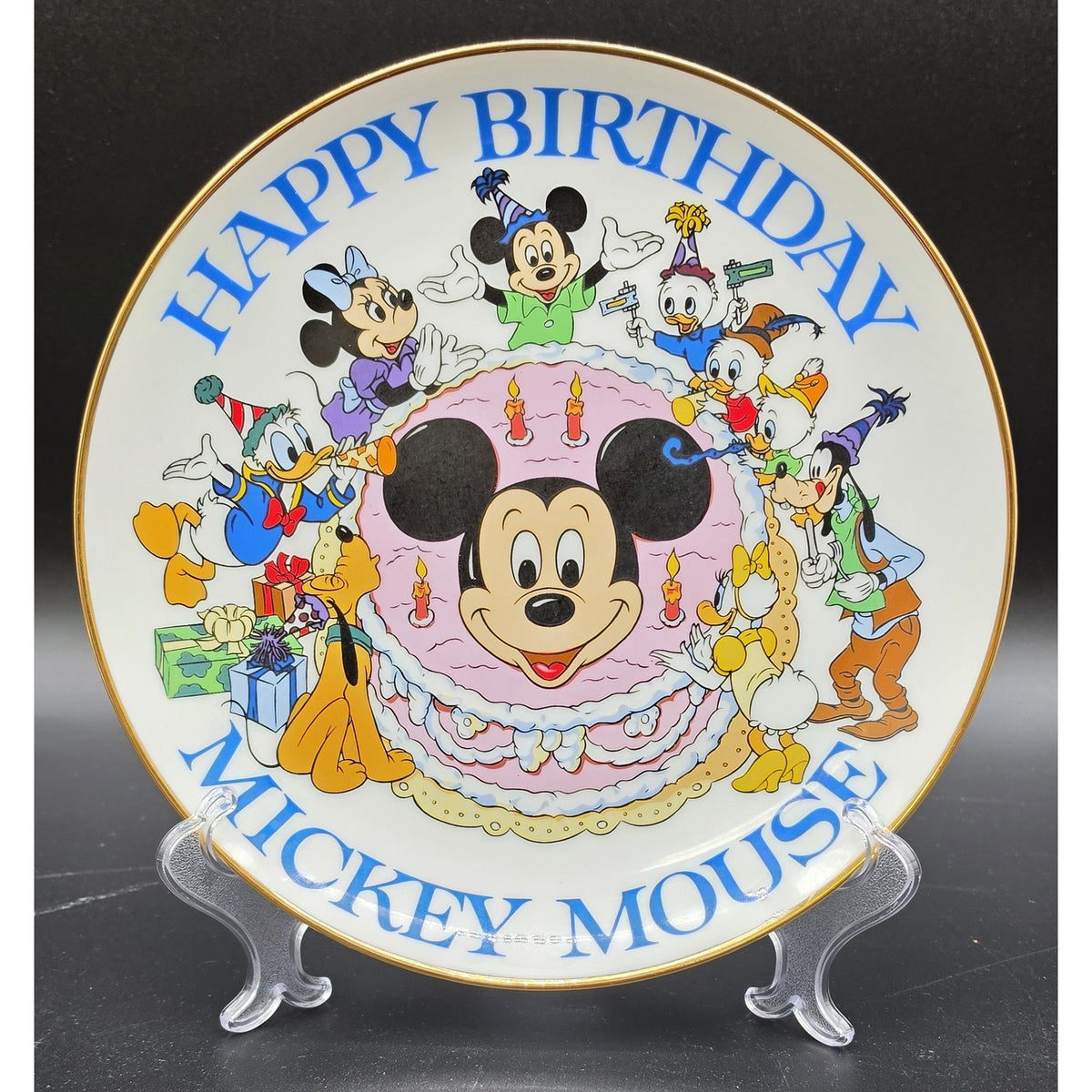 Vintage Mickey Mouse 50th Birthday Commemorative Plate 1978 Gold Rim Disney 9.25"